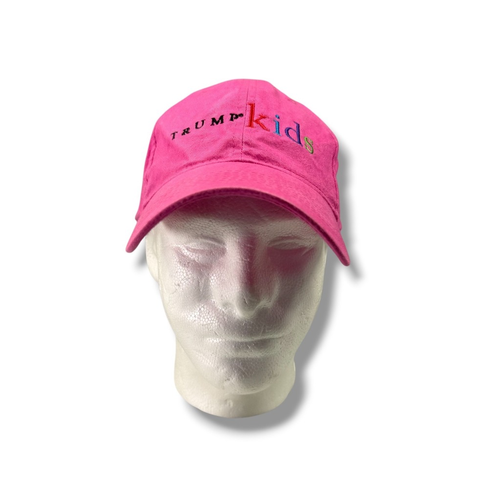 Trump Kids Hat Pink Baseball Cap Multi Color Embroidered Logo Adjustable AMC